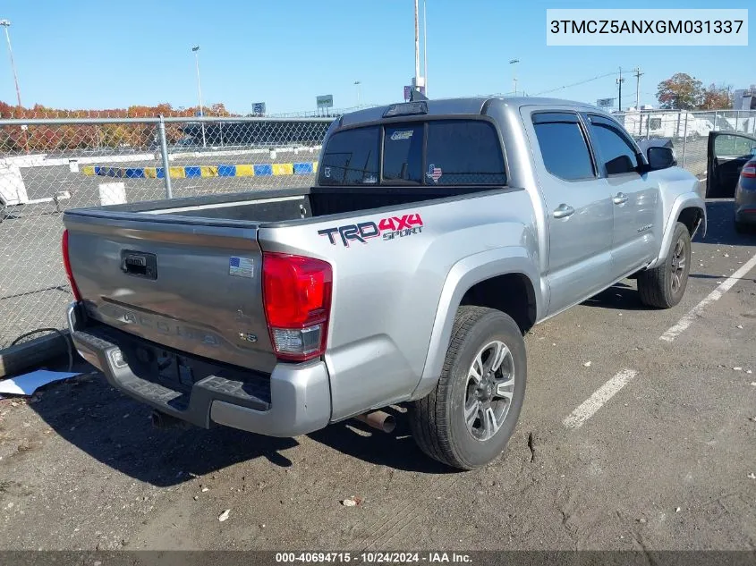 2016 Toyota Tacoma Trd Sport VIN: 3TMCZ5ANXGM031337 Lot: 40694715