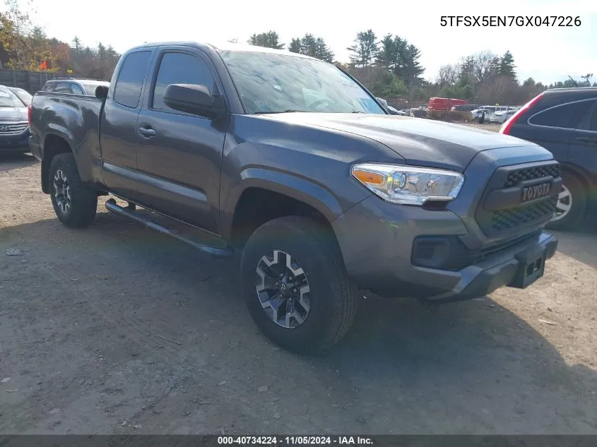 2016 Toyota Tacoma Sr VIN: 5TFSX5EN7GX047226 Lot: 40734224