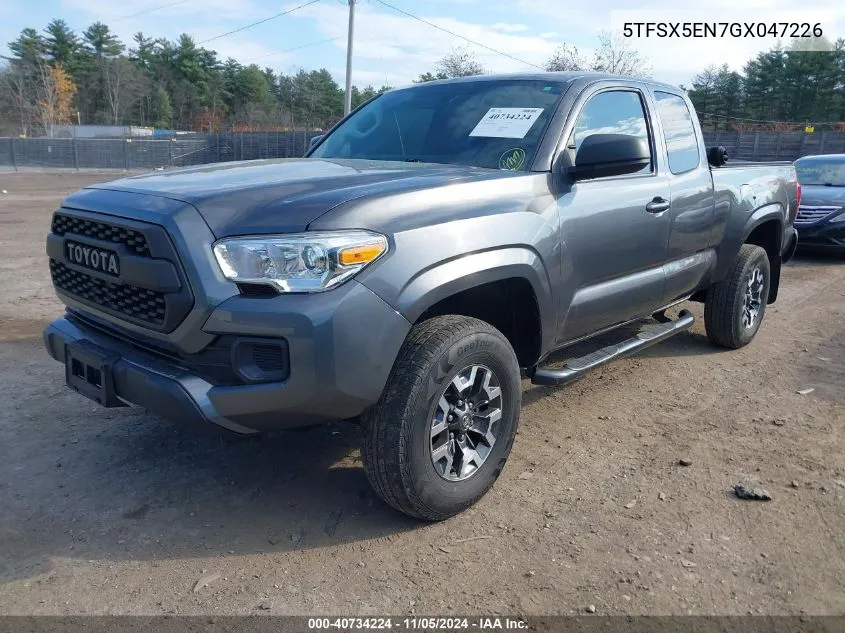 2016 Toyota Tacoma Sr VIN: 5TFSX5EN7GX047226 Lot: 40734224