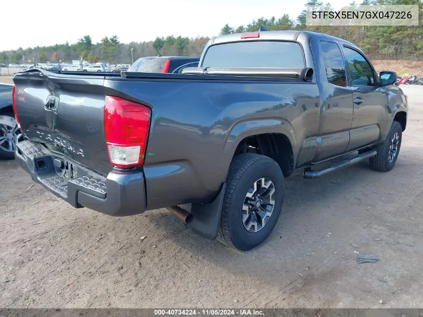 2016 Toyota Tacoma Sr VIN: 5TFSX5EN7GX047226 Lot: 40734224