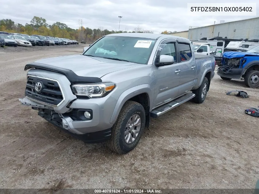 2016 Toyota Tacoma Sr5 V6 VIN: 5TFDZ5BN1GX005402 Lot: 40751624