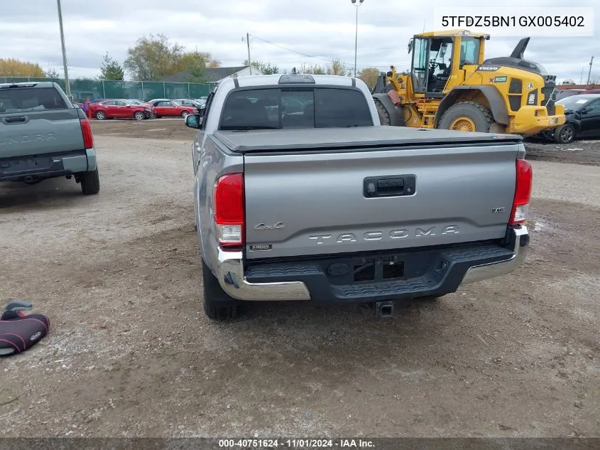 2016 Toyota Tacoma Sr5 V6 VIN: 5TFDZ5BN1GX005402 Lot: 40751624