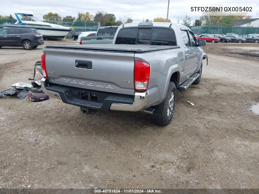 2016 Toyota Tacoma Sr5 V6 VIN: 5TFDZ5BN1GX005402 Lot: 40751624