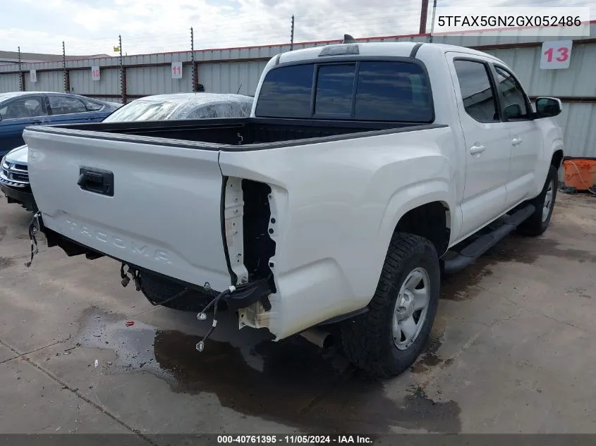 2016 Toyota Tacoma Sr VIN: 5TFAX5GN2GX052486 Lot: 40761395