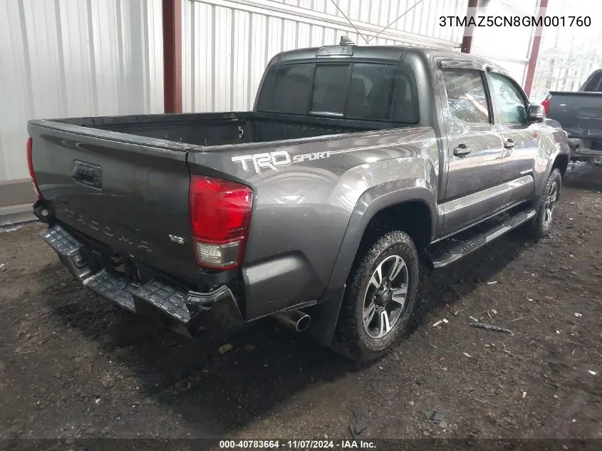 2016 Toyota Tacoma Trd Sport VIN: 3TMAZ5CN8GM001760 Lot: 40783664