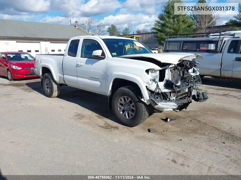 2016 Toyota Tacoma Sr5 V6 VIN: 5TFSZ5AN5GX031378 Lot: 40795062