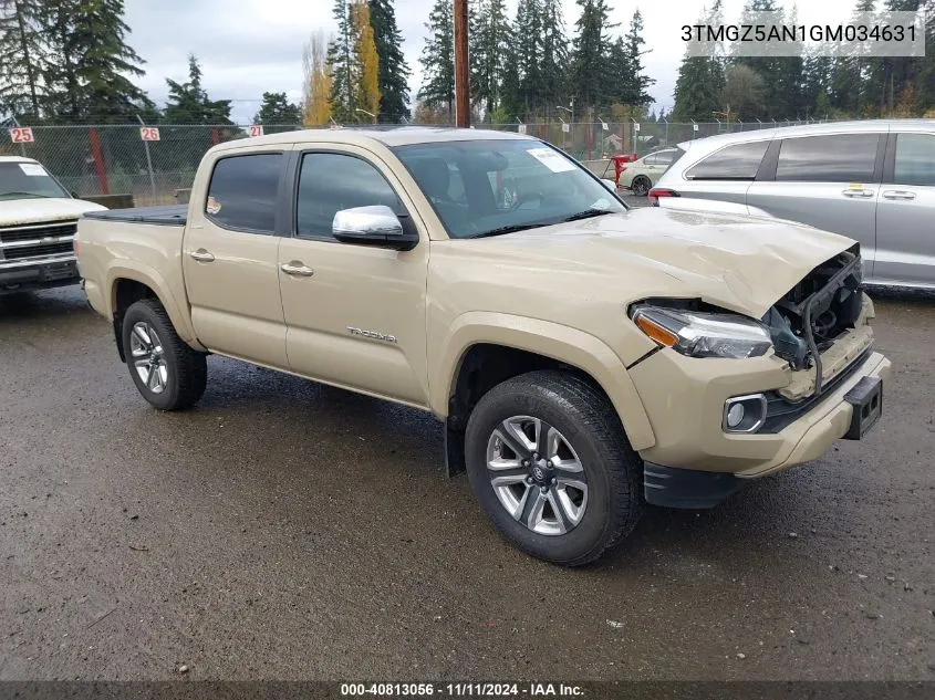 2016 Toyota Tacoma Limited VIN: 3TMGZ5AN1GM034631 Lot: 40813056