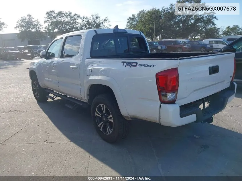 2016 Toyota Tacoma Trd Sport VIN: 5TFAZ5CN6GX007678 Lot: 40842893