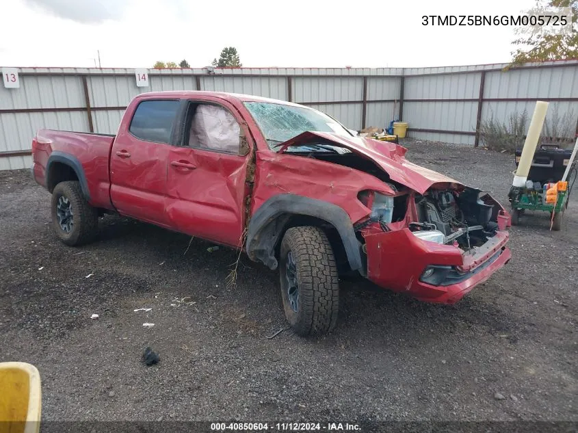 2016 Toyota Tacoma Trd Off Road VIN: 3TMDZ5BN6GM005725 Lot: 40850604