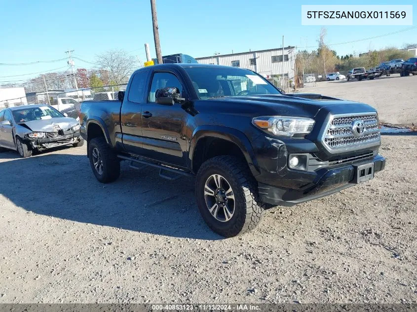 2016 Toyota Tacoma Trd Sport VIN: 5TFSZ5AN0GX011569 Lot: 40853123