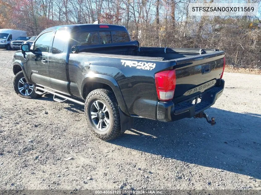 2016 Toyota Tacoma Trd Sport VIN: 5TFSZ5AN0GX011569 Lot: 40853123