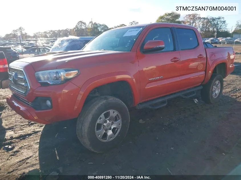 2016 Toyota Tacoma Trd Sport VIN: 3TMCZ5AN7GM004001 Lot: 40891280