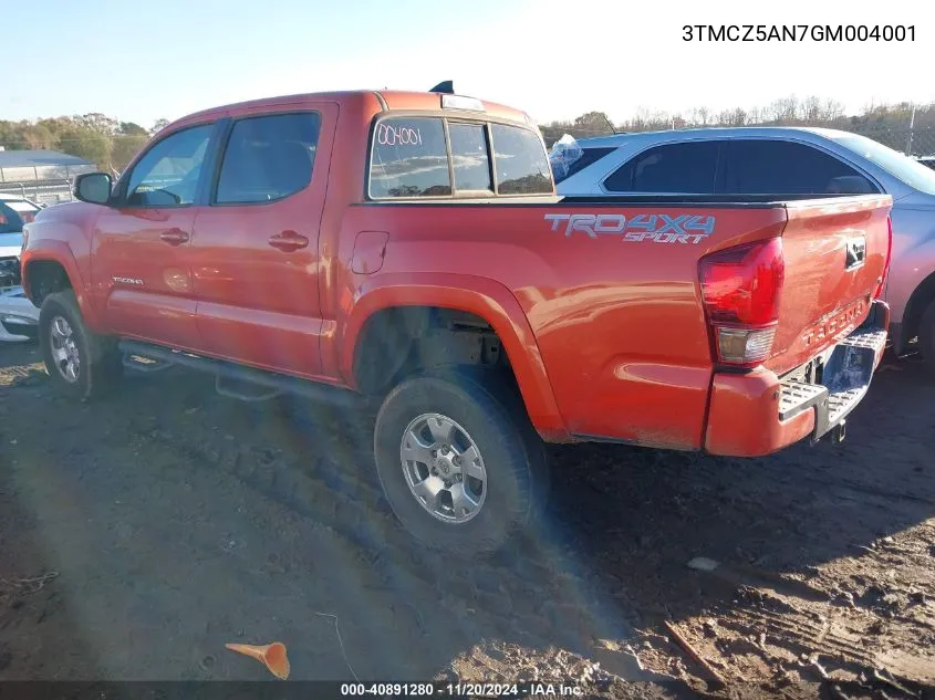 2016 Toyota Tacoma Trd Sport VIN: 3TMCZ5AN7GM004001 Lot: 40891280