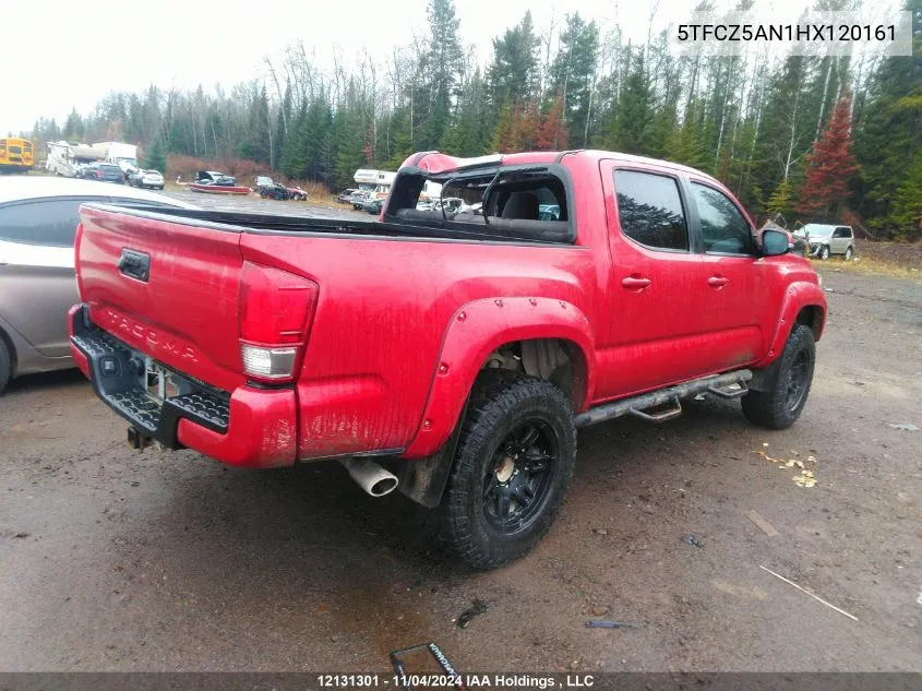 2017 Toyota Tacoma Dbl Cab/Sr/Trdspt/Or/Pro VIN: 5TFCZ5AN1HX120161 Lot: 12131301