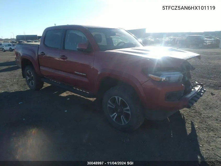 2017 Toyota Tacoma Dbl Cab/Sr/Trdspt/Or/Pro VIN: 5TFCZ5AN6HX101119 Lot: 30048997