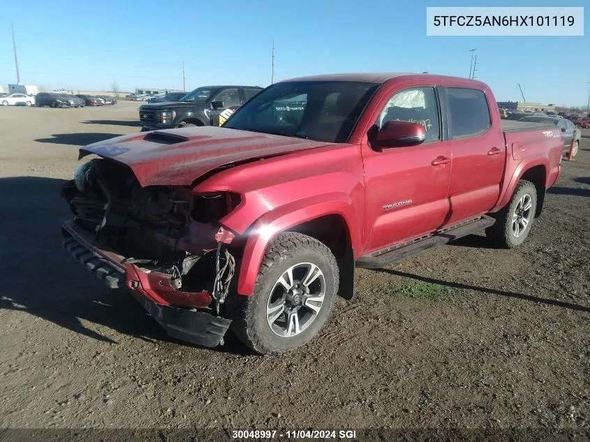 2017 Toyota Tacoma Dbl Cab/Sr/Trdspt/Or/Pro VIN: 5TFCZ5AN6HX101119 Lot: 30048997