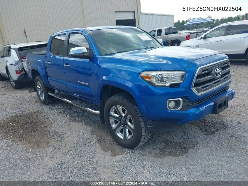 5TFEZ5CN0HX022504 2017 Toyota Tacoma Limited