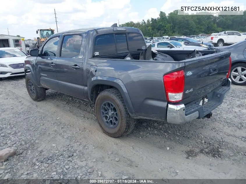 5TFCZ5ANXHX121681 2017 Toyota Tacoma Sr5 V6