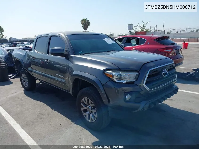 2017 Toyota Tacoma Sr5 VIN: 3TMBZ5DN5HM006712 Lot: 39894029