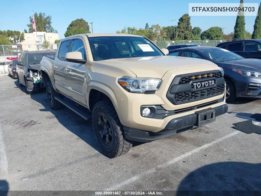 5TFAX5GN5HX094703 2017 Toyota Tacoma Sr5