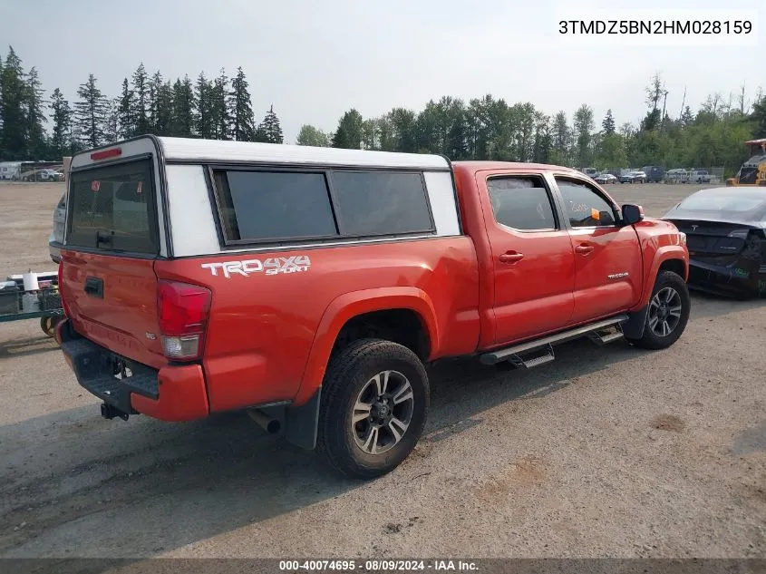 2017 Toyota Tacoma VIN: 3TMDZ5BN2HM028159 Lot: 40074695