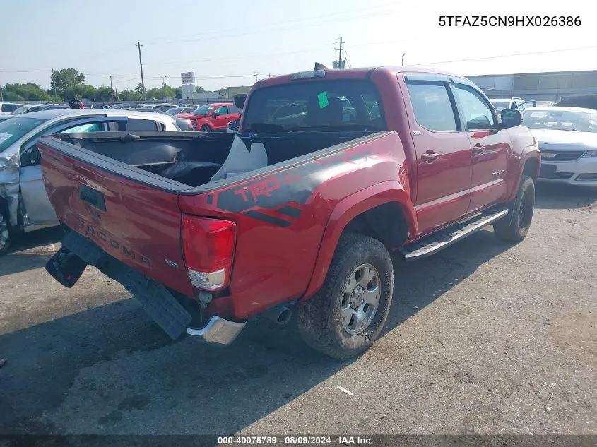 2017 Toyota Tacoma Sr5 V6 VIN: 5TFAZ5CN9HX026386 Lot: 40075789