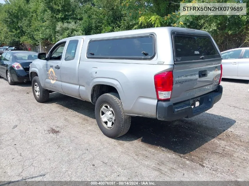 2017 Toyota Tacoma Sr VIN: 5TFRX5GN2HX079689 Lot: 40076057