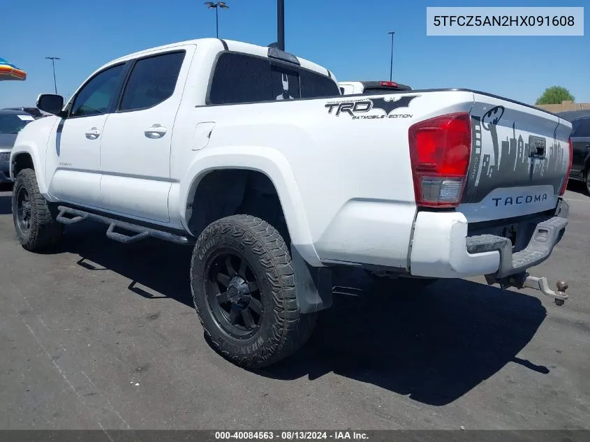 2017 Toyota Tacoma Trd Sport VIN: 5TFCZ5AN2HX091608 Lot: 40084563