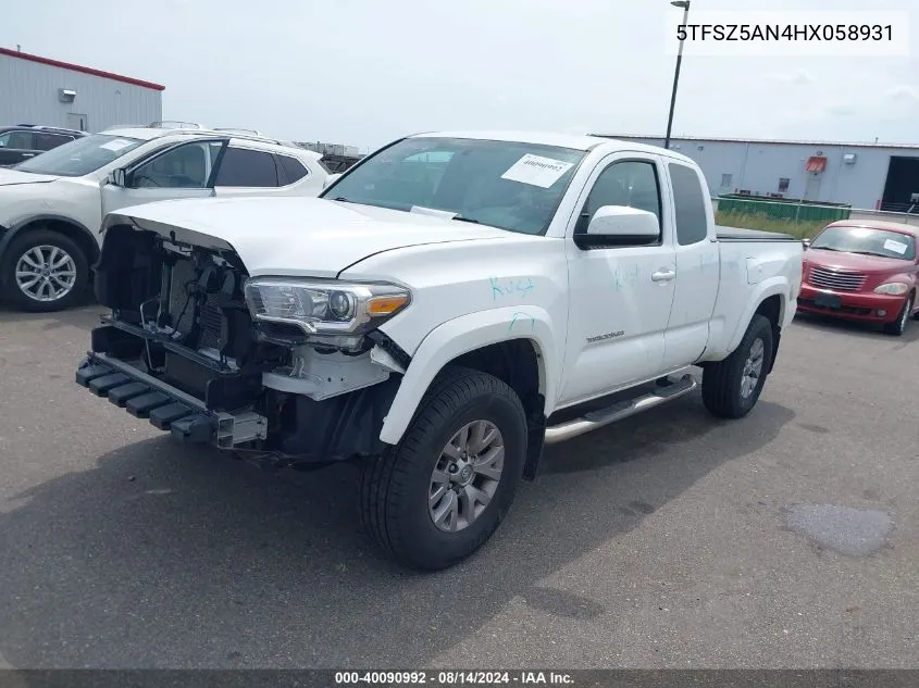 2017 Toyota Tacoma Sr5 V6 VIN: 5TFSZ5AN4HX058931 Lot: 40090992