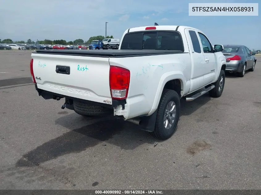 2017 Toyota Tacoma Sr5 V6 VIN: 5TFSZ5AN4HX058931 Lot: 40090992