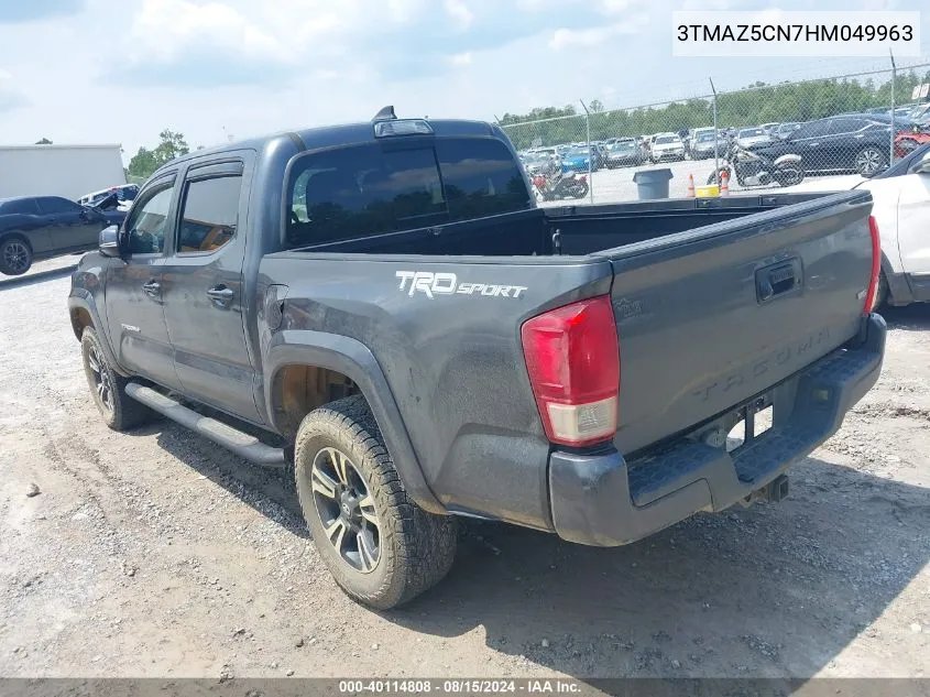 2017 Toyota Tacoma Trd Sport VIN: 3TMAZ5CN7HM049963 Lot: 40114808