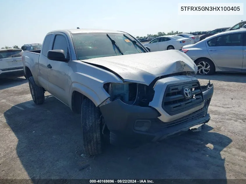 2017 Toyota Tacoma Sr VIN: 5TFRX5GN3HX100405 Lot: 40169896