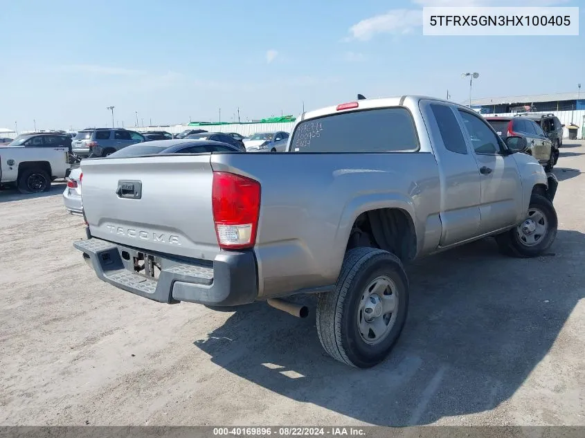 2017 Toyota Tacoma Sr VIN: 5TFRX5GN3HX100405 Lot: 40169896