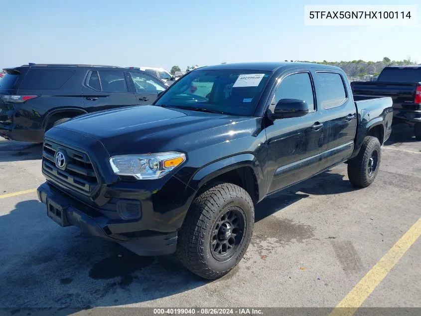 2017 Toyota Tacoma Sr VIN: 5TFAX5GN7HX100114 Lot: 40199040