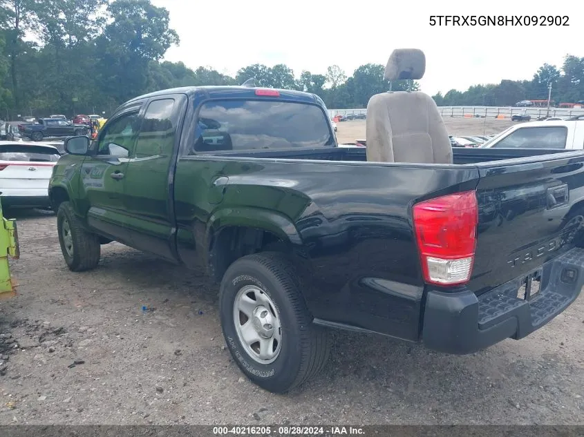 2017 Toyota Tacoma Sr VIN: 5TFRX5GN8HX092902 Lot: 40216205