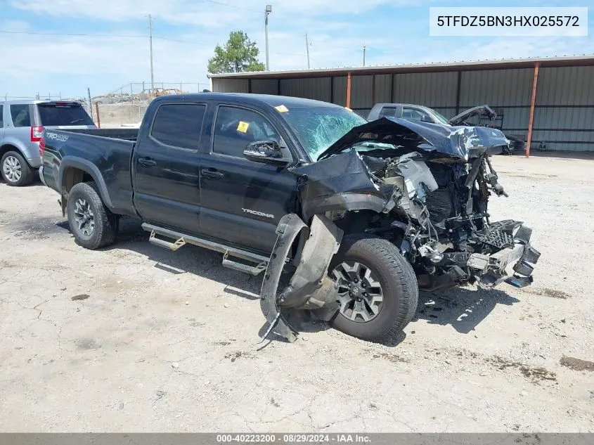 2017 Toyota Tacoma Trd Off Road VIN: 5TFDZ5BN3HX025572 Lot: 40223200