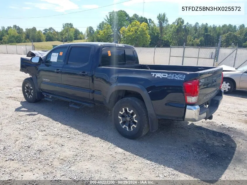 2017 Toyota Tacoma Trd Off Road VIN: 5TFDZ5BN3HX025572 Lot: 40223200