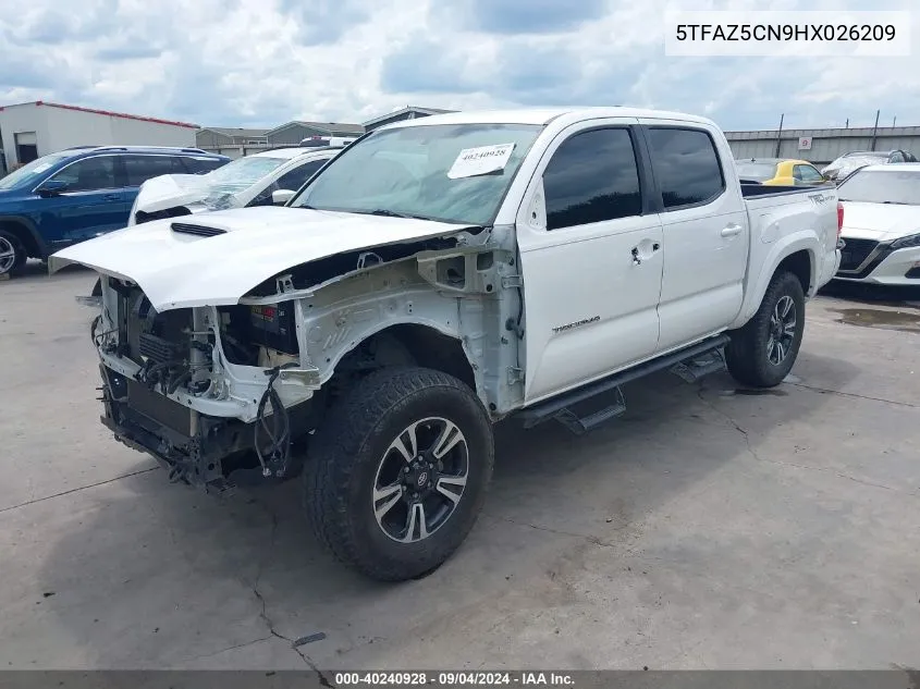 2017 Toyota Tacoma Trd Sport VIN: 5TFAZ5CN9HX026209 Lot: 40240928