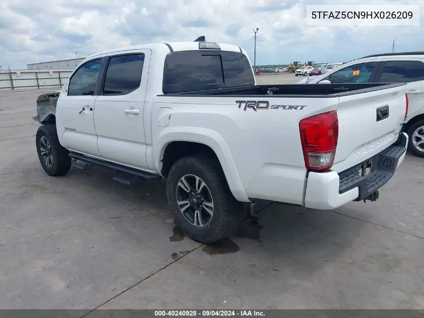 2017 Toyota Tacoma Trd Sport VIN: 5TFAZ5CN9HX026209 Lot: 40240928