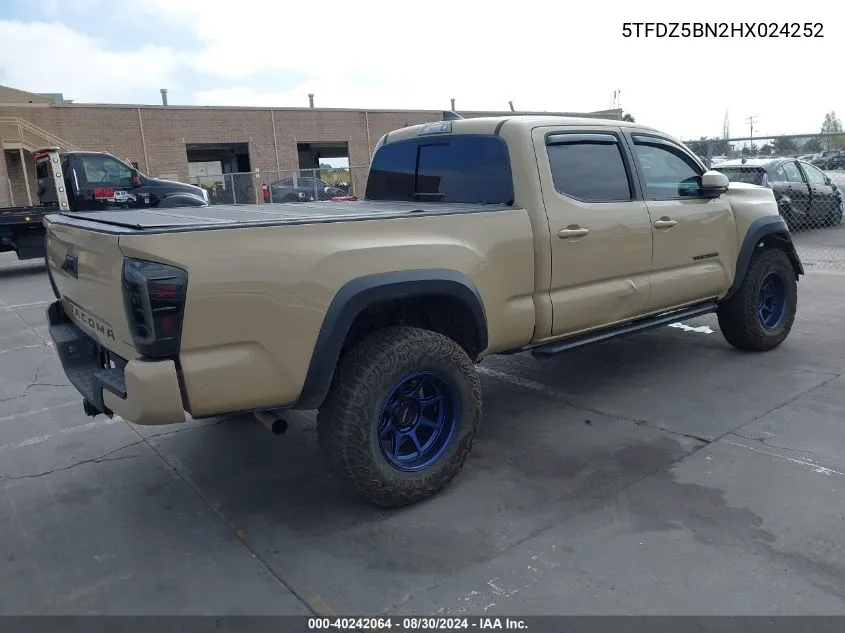 2017 Toyota Tacoma Trd Off Road VIN: 5TFDZ5BN2HX024252 Lot: 40242064