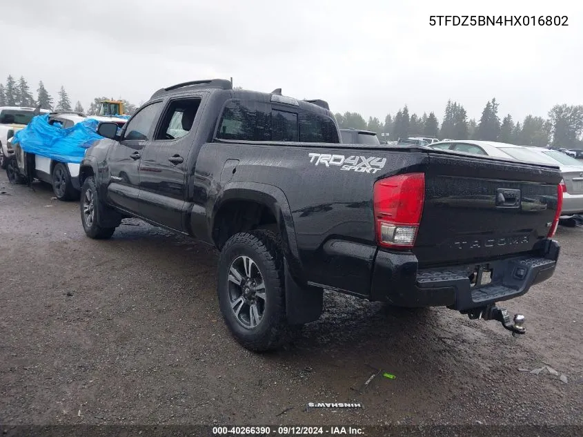 5TFDZ5BN4HX016802 2017 Toyota Tacoma Trd Off Road/Trd Sport