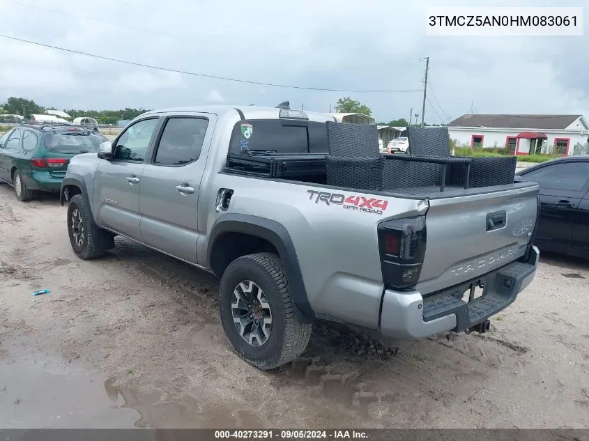 2017 Toyota Tacoma Dbl Cab/Sr/Trdspt/Or/Pro VIN: 3TMCZ5AN0HM083061 Lot: 40273291