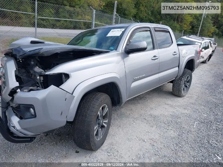 2017 Toyota Tacoma Dbl Cab/Sr/Trdspt/Or/Pro VIN: 3TMCZ5AN2HM095793 Lot: 40322529