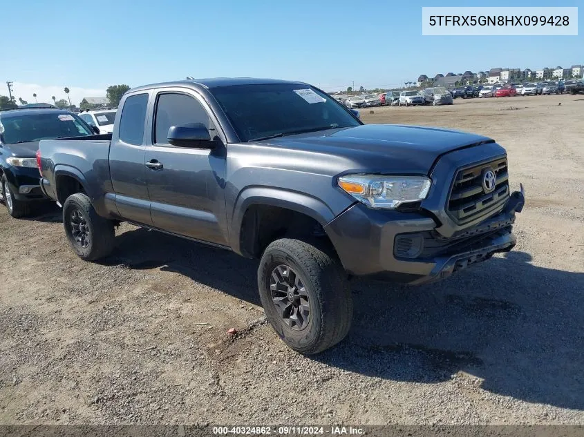 2017 Toyota Tacoma Sr VIN: 5TFRX5GN8HX099428 Lot: 40324862