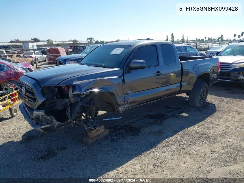 2017 Toyota Tacoma Sr VIN: 5TFRX5GN8HX099428 Lot: 40324862