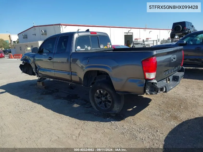 2017 Toyota Tacoma Sr VIN: 5TFRX5GN8HX099428 Lot: 40324862