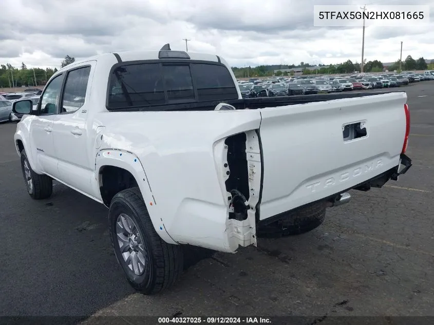 2017 Toyota Tacoma Sr5 VIN: 5TFAX5GN2HX081665 Lot: 40327025