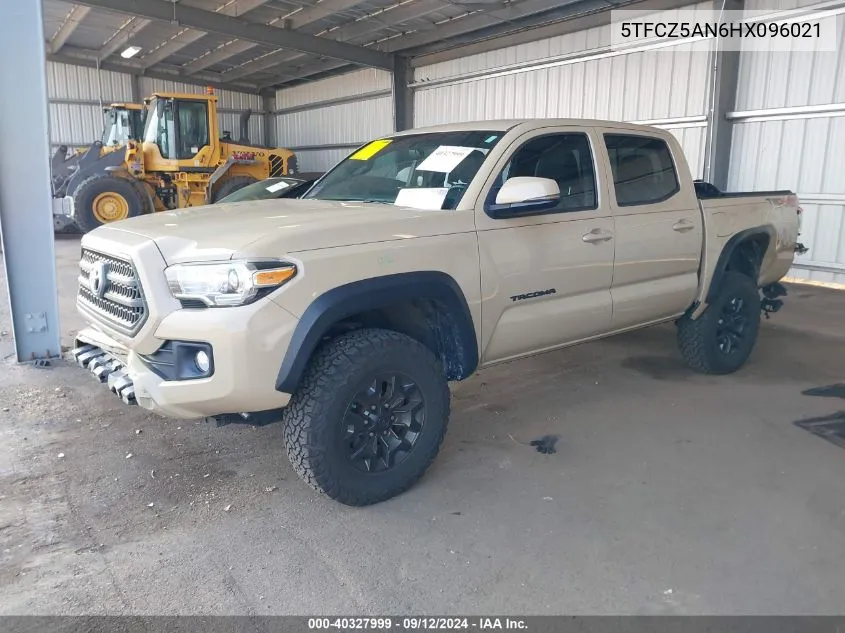 5TFCZ5AN6HX096021 2017 Toyota Tacoma Dbl Cab/Sr/Trdspt/Or/Pro