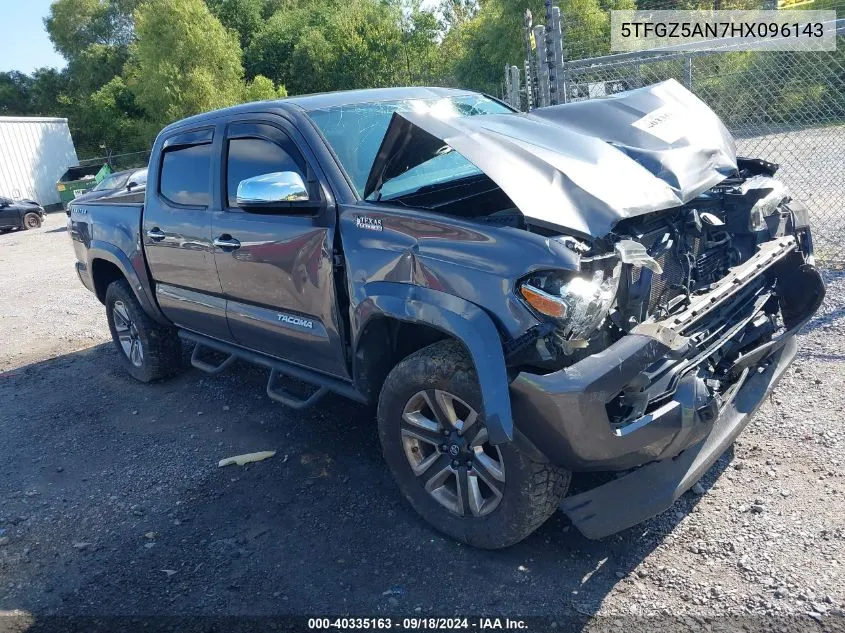 2017 Toyota Tacoma Limited VIN: 5TFGZ5AN7HX096143 Lot: 40335163