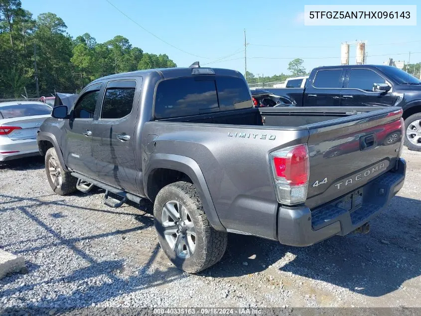 2017 Toyota Tacoma Limited VIN: 5TFGZ5AN7HX096143 Lot: 40335163